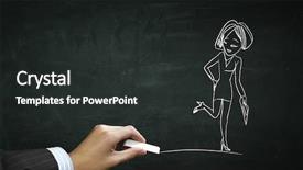  Presentation with media image - Slide deck featuring personages - cartoon image of business personage background and a dark gray colored foreground