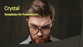  Presentation with black man - Beautiful presentation theme featuring personages - close up portrait backdrop and a tawny brown colored foreground