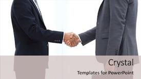  Presentation with german shepherd two young puppys - PPT layouts with personages - two young businessmen greet background and a  colored foreground