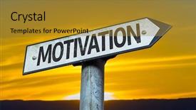  Presentation with motivation - Presentation theme consisting of personal action plan - motivation sign with a sunset background and a gold colored foreground