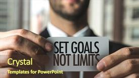  Presentation with set goals - Cool new theme with personal action plan - set goals not limits backdrop and a tawny brown colored foreground