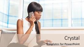  Presentation with afro - PPT theme with personal assistant - afro american businesswoman talking background and a lemonade colored foreground