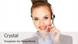  Presentation with secretary - Cool new slide set with personal assistant - beautiful smiling receptionist call centre backdrop and a lemonade colored foreground