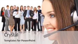  Presentation with woman business - Amazing slide deck having personal assistant - business customer support operator woman backdrop and a lemonade colored foreground