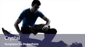  Presentation with aerobics - Beautiful PPT theme featuring personal assistant - caucasian aerobics instructor with mature backdrop and a ocean colored foreground