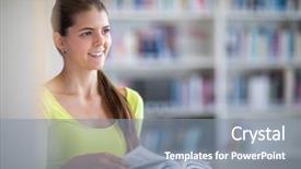  Presentation with highschool - PPT theme with personal best - cute female university highschool student background and a gray colored foreground