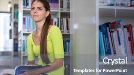  Presentation with highschool - Audience pleasing theme consisting of personal best - cute female university highschool student backdrop and a ocean colored foreground