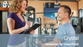  Presentation with cable - Theme having personal best - man exercising on cable machine background and a light blue colored foreground