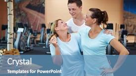  Presentation with hero man and women - Presentation having personal best senior - two women and a man background and a  colored foreground