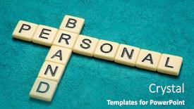  Presentation with brand - Presentation theme consisting of personal-brand-crossword-in-ivory background and a teal colored foreground