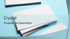  Presentation with business cards - Cool new PPT theme with personal brand template - blank business cards on color backdrop and a light blue colored foreground