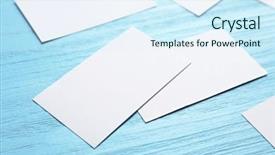  Presentation with business cards - PPT layouts enhanced with personal brand template - blank business cards on color background and a sky blue colored foreground