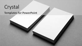  Presentation with business cards - Theme featuring personal brand template - blank business cards on grey background and a  colored foreground