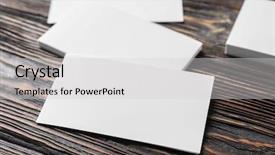  Presentation with business cards - Audience pleasing presentation consisting of personal brand template - blank business cards on wooden backdrop and a light gray colored foreground