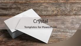  Presentation with business cards - Audience pleasing presentation design consisting of personal brand template - blank business cards on wooden backdrop and a light gray colored foreground