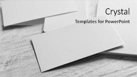  Presentation with business cards - Colorful presentation enhanced with personal brand template - blank business cards on wooden backdrop and a light gray colored foreground