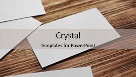  Presentation with business cards - Beautiful theme featuring personal brand template - blank business cards on wooden backdrop and a light gray colored foreground