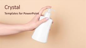  Presentation with personal - Slide set consisting of personal brand template - female hand with bottle background and a lemonade colored foreground