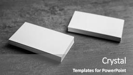  Presentation with business cards - Presentation theme consisting of personal branding - blank business cards on grey background and a gray colored foreground