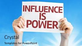  Presentation with branding - Presentation theme featuring personal branding - influence is power card background and a arctic colored foreground