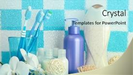  Presentation with personal care products - PPT layouts having balls for football championship tournament background and a sky blue colored foreground