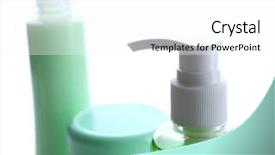  Presentation with cosmetics beauty cosmetic white - Colorful presentation enhanced with personal care products - cosmetic bottles isolated on white backdrop and a white colored foreground