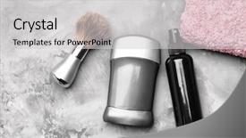  Presentation with personal care - PPT theme consisting of personal care products for men background and a light gray colored foreground