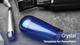  Presentation with personal care products - Slide deck with personal care products for men background and a  colored foreground