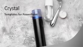  Presentation with personal care - Slide deck featuring personal care products for men background and a light gray colored foreground