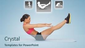  Presentation with exercise kids kid doing fitness - PPT theme consisting of personal choice - beautiful sporty woman doing exercises background and a sky blue colored foreground
