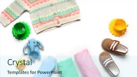  Presentation with accessories - Audience pleasing PPT theme consisting of personal choice - composition with baby accessories backdrop and a sky blue colored foreground