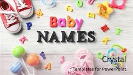  Presentation with personal - Slide deck featuring personal choice - composition with text baby names background and a lemonade colored foreground