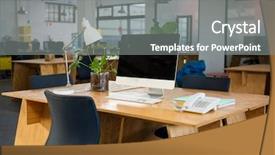  Presentation with personal - Slide deck consisting of personal computer and landline background and a gray colored foreground