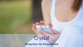  Presentation with retail smart phone - Audience pleasing presentation theme consisting of personal data assistant - woman using her mobile smart backdrop and a  colored foreground