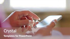  Presentation with smart home - Cool new presentation theme with personal data assistant - woman using her mobile smart backdrop and a violet colored foreground