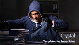  Presentation with personal data - Audience pleasing PPT theme consisting of personal data in identity theft backdrop and a  colored foreground