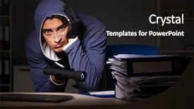  Presentation with personal data - Audience pleasing presentation consisting of personal data in identity theft backdrop and a wine colored foreground