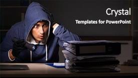  Presentation with personal data - Audience pleasing PPT layouts consisting of personal data in identity theft backdrop and a dark gray colored foreground