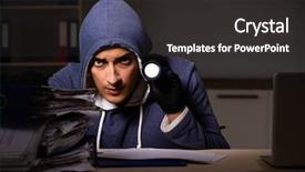  Presentation with identity theft - Beautiful slide deck featuring personal data in identity theft backdrop and a dark gray colored foreground