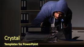  Presentation with identity theft - PPT theme with personal data in identity theft background and a wine colored foreground