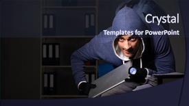  Presentation with identity theft - Theme enhanced with personal data in identity theft background and a tawny brown colored foreground