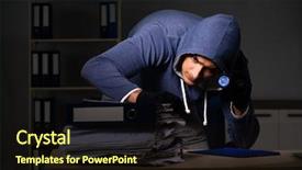  Presentation with personal data - Slide deck having personal data in identity theft background and a wine colored foreground