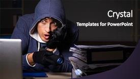  Presentation with personal data - Colorful presentation theme enhanced with personal data in identity theft backdrop and a dark gray colored foreground