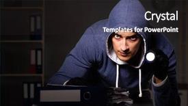  Presentation with identity theft - Amazing presentation theme having personal data in identity theft backdrop and a dark gray colored foreground