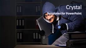  Presentation with personal data - Presentation theme with personal data in identity theft background and a tawny brown colored foreground