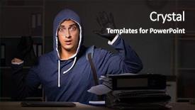  Presentation with identity theft - Presentation having personal data in identity theft background and a dark gray colored foreground