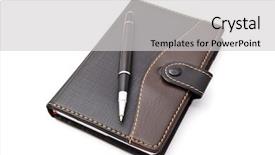  Presentation with diary - Presentation design with personal diary - notebook and pen isolated background and a light gray colored foreground