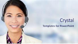  Presentation with office chair - Slide set having personal digital assistant - attractive female engineer smiling background and a sky blue colored foreground