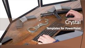  Presentation with security officer - Amazing slides having personal digital assistant - hands of security officer using backdrop and a  colored foreground