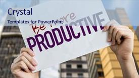  Presentation with urban - Presentation design enhanced with personal effectiveness - be more productive placard background and a lemonade colored foreground